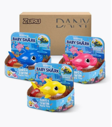 (синий) Игрушка для ванной акула Baby Shark Zuru фото 4