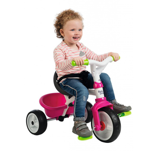 741201 Smoby Baby Driver трехколесный велосипед розовый фото 2