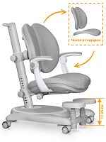 Детское кресло Mealux Ortoback Duo Plus Grey  (арт. Y-510 G Plus) серый