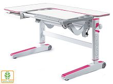 Детский стол Mealux KingWood (Цвет столешницы:Белый, Цвет ножек стола:Розовый)