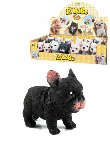 (чёрный) Игрушка-тянучка собака французский бульдог Junfa (сквиш)