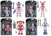 (4 шт ФНАФ) Игровой набор коллекционных подвижных фигурок FNAF (Баллора, Фантайм Фредди, Весёлая Фокси,  Малышка)