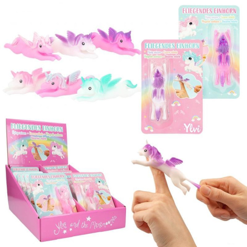 (белый-розовый) Катапульта Летающий единорог игрушка-антистресс Илви