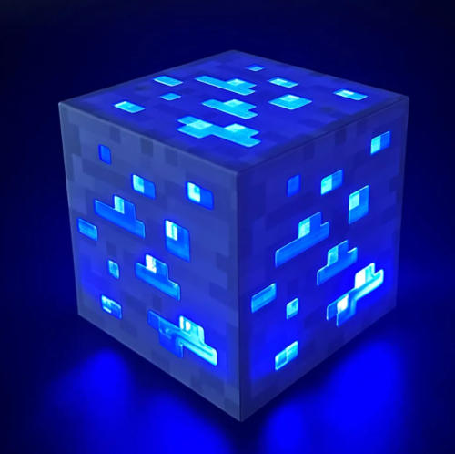 Ночник светильник Факел настенный майнкрафт Куб Minecraft (Алмазная руда) фото 3