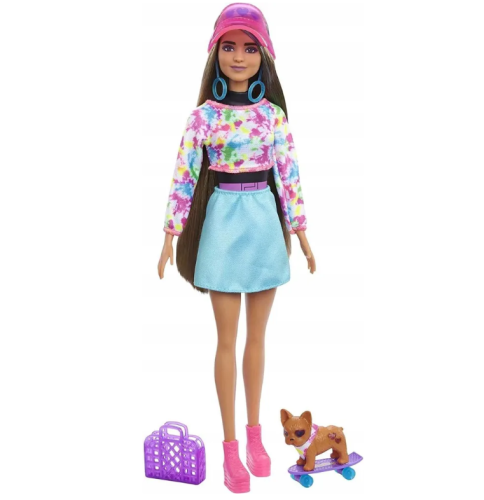 (голубой) Кукла Barbie Mattel Набор Color Reveal Neon Tie-Dye Барби с 25 сюрпризами Неоновая кукла HCD25 фото 3