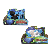 (1+1 черный+белый) Игровые наборы Беззубик и Дневная Фурия (17 см) и викинга Икинга (8 см) Как приручить дракона