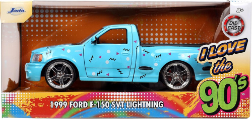 Машина Jada 1:24  I Love The 90’s 1999 Ford F150 SVT Lightning (небесно голубой) фото 7