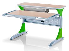 Ученический стол Comf-pro Гарвард с ящиком (Цвет столешницы:Клен, Цвет ножек стола:Зеленый)