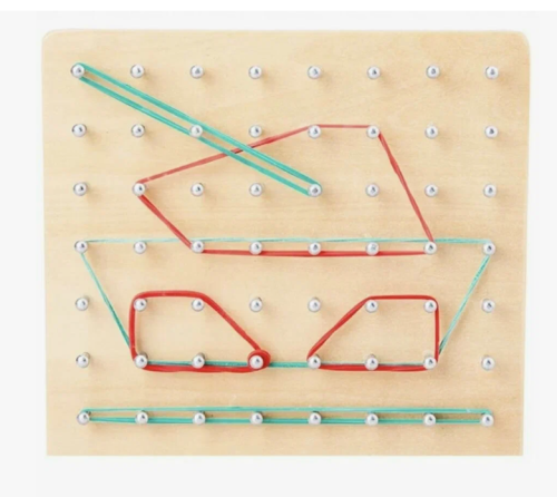 Деревянный геоборд с резинками и карточками нейротренажер (развивающие игры) фото 6