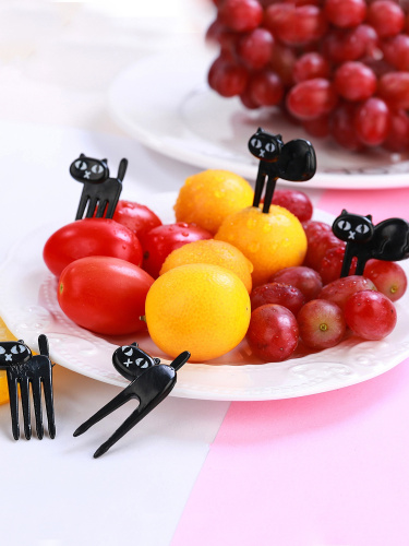 Шпажки для канапе пластиковые котики (в наборе 6 шт.) фото 3