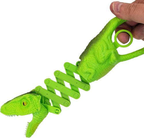 (зеленый) Игрушка Хваталка Динозавр (телескопическая пружинная маневрирующая клипса) фото 4