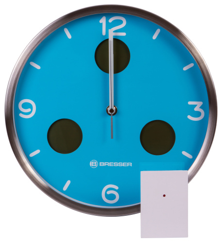 Часы настенные Bresser MyTime io NX Thermo/Hygro, 30 см, голубые фото 10