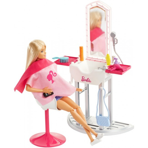 DVX51-1 Набор мебели с куклой Barbie Парикмахерская мебель  фото 2