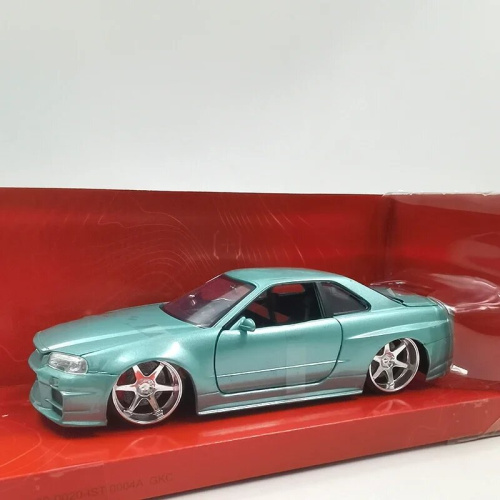 Машина Jada 1:24 Brian 2002 Nissan Skyline GT-R GTR R34 BNR34 (бирюзовый) фото 5