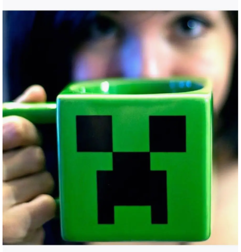 (зеленая) Кружка Майнкрафт Крипер Creeper (пластиковая) Minecraft фото 3