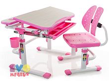 Комплект парта и стульчик Mealux EVO-05 (Цвет столешницы:Клен, Цвет ножек стола:Розовый)