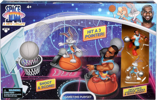 14576 Space Jam Moose Toys Игровой набор баскетбол Legacy Gametime с фигурками Леброна и Багза Банни фото 9