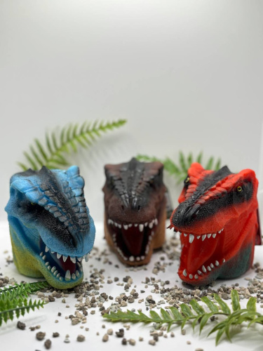 (красный) Игрушка на руку Динозавр / Игрушка перчатка фото 6