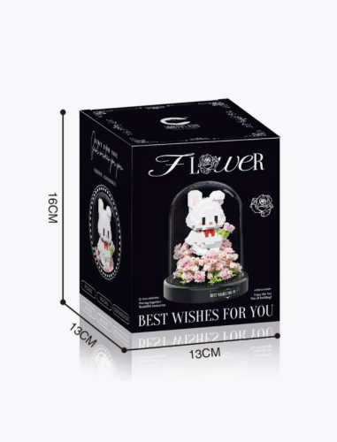 (Зайка с розами) Конструктор Цветы в колбе (692 деталей) фото 3