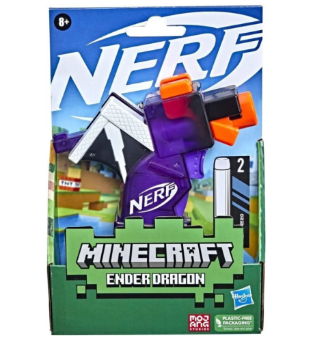(фиолетовый) Бластер пистолет Нерф Майнкрафт MicroShots Minecraft Ender Dragon фото 3