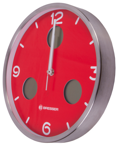 Часы настенные Bresser MyTime io NX Thermo/Hygro, 30 см, красные фото 6